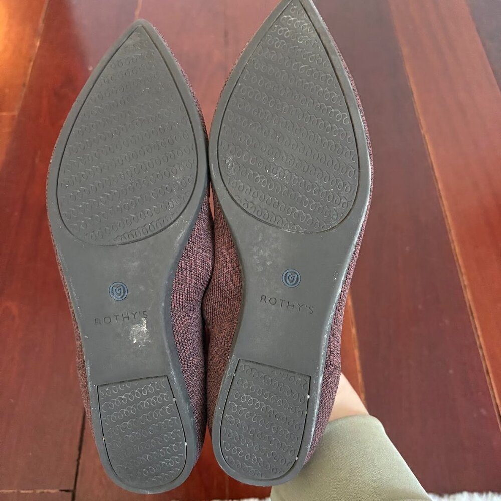 Rothy's The Point Flat Size 8.5 Euc In Truffle Py… - image 4